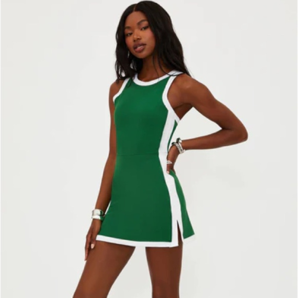 Beach riot Zephyra Dress- racquet court green